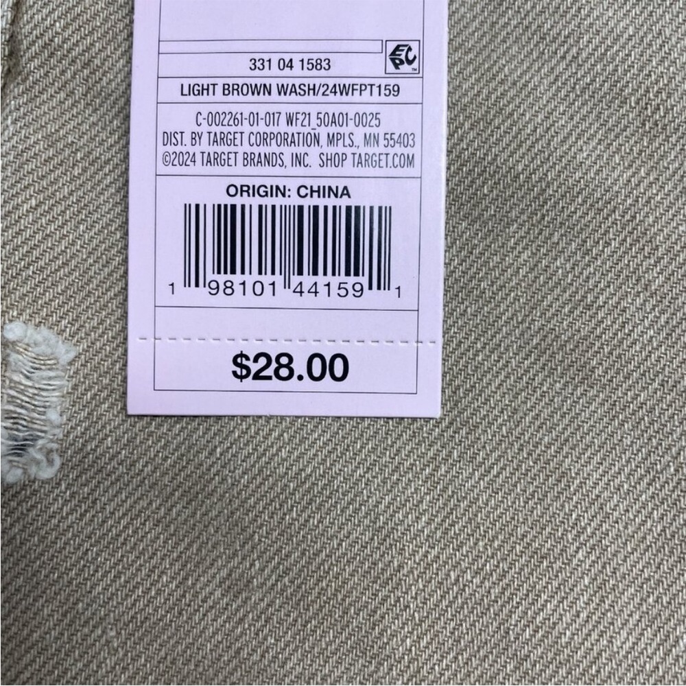 Wild Fable Straight Leg High Rise Distressed Light Brown Casual Denim Jeans NWT - Picture 11 of 13